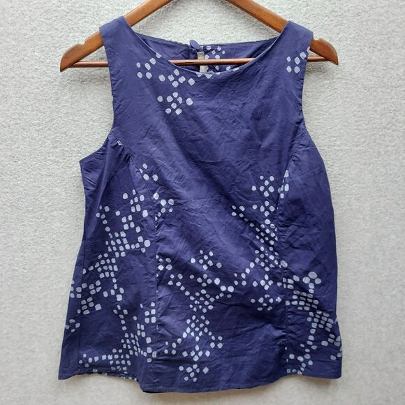 Global Mamas Hand-Made In Ghana Batik Print Sleeveless Top M - Picture 1 of 3